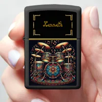 Live Music Vibes in Blue & Gold Zippo Lighter