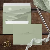 Simply Chic Landscape Wedding Sage Green ID1046 Envelope