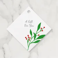 Simple Minimalist Wildflower Christmas Holiday Favor Tags