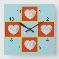 Clock - Red Heart Frames