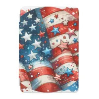 Red, White and Blue Patriotic Abstract US Flag  iPad Mini Cover