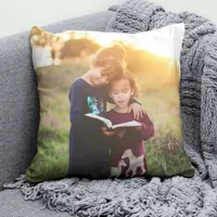 Custom Two Photo Square Decorative Throw Pillow