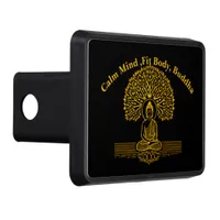 Gold Buddha Under a Tree With Lotus Flower Hitch Cover