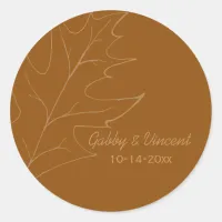 Fall Oak Leaf Wedding Envelope Seal