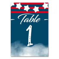 Patriotic Stars and Stripes for 4th of July Table Number