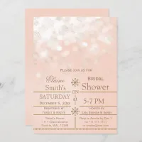 Rose Gold snowflakes Winter Bridal shower Invite