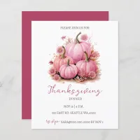 Budget Fall Pink Pumpkins Thanksgiving Invitations