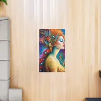 The Colorful Mermaid AI Art Portrait Rug