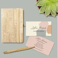 Feminine Blush Gray Terracotta Paint Splotch Boho Business Card