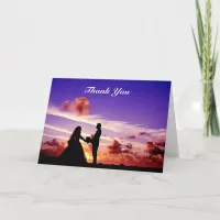 Bride and Groom in Sunset Greeting Card