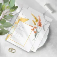 Wildflower Wedding Watercolor Gold ID954