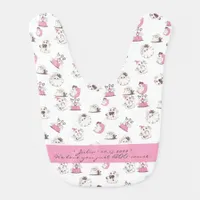 Boocause I love you Cute Pink Little Ghost Nursery Baby Bib