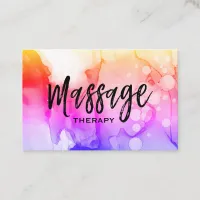 ** Watercolor Massage Therapist Massage Therapy Business Card