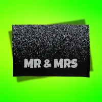 Silver glitter on black - simple | pillow case