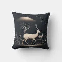 Serenity in Motion Antelope-Inspired Throw Pillow