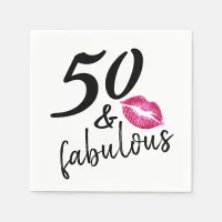 50 and Fabulous Modern Typography Birthday Napkins