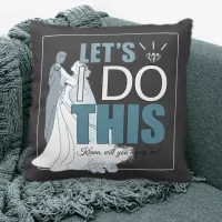 Let's I DO This Marriage Proposal Blue V2 ID820 Throw Pillow