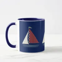 Cute Blue Toy Sailboat Mug