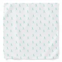 Myasthenia Gravis MG Ribbon Crackled Teal Bandanna