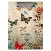 Butterflies and Red Heart Clipboard