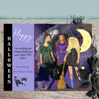 Happy Halloween 3 Witches Holiday Postcard