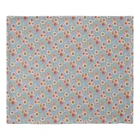 Pink Daisies on Blue Duvet Cover