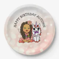 Personalized Happy Birthday Unicorn and Fairy Paper Plates