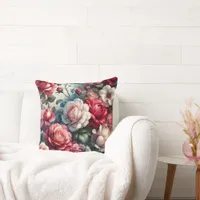 Timeless Rose Floral Charm Throw Pillow