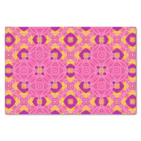 Pink Yellow & Purple Ornamental Geometric Pattern Tissue Paper