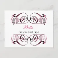 pink white Chic Business Thank You Cards