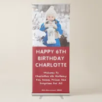 Happy Birthday Daughter Name And Photo Red Welcome Retractable Banner