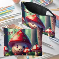 Cute toadstools in the forest - good luck   accessory pouch