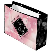 Elegant 2nd Rose Quartz Wedding Anniversary Large Gift Bag