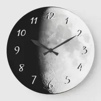 Moon Close Up Photo Round Clock