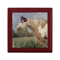 Pinto Horse Grunge Keepsake Box