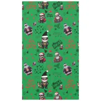 Cute Gangster Santa Merry Christmas on Green |     Tablecloth