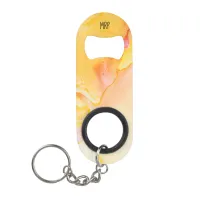 *~* Watercolor Marble Orange Yellow Gold Fuchsia Keychain Bottle Opener