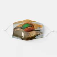 Handsome Green-Winged Teal Duck on Golden Pond Adult Cloth Face Mask