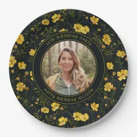 Elegant Yellow Buttercup Flowers Birthday Party Paper Plates