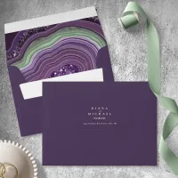 Agate Geode Glitter Wedding Violet ID647 Envelope