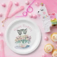 Happy Birthday Daughter | Cute Kitten Name Paper Plates