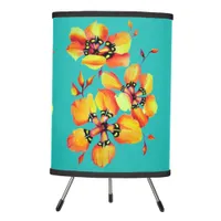 Harlequin Sparaxis Tricolor Watercolor Flowers Tripod Lamp