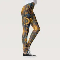 Aztec art,  vibrant, reflecting the culture leggings