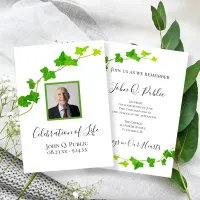 Green English Ivy Vine Foliage Celebration of Life Invitation