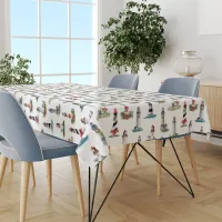 Coastal Christmas Lighthouses Tablecloth