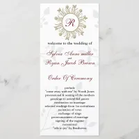 Damask MONOGRAM Wedding program