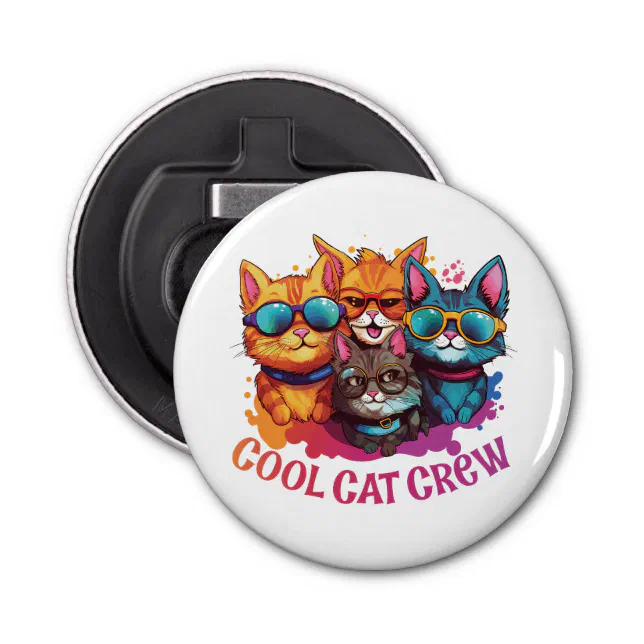 Cool Crew Cats Tote Bag Bottle Opener