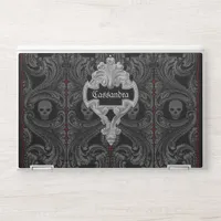 Personalize Goth Gray Ornament & Skull HP Laptop Skin