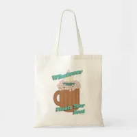 Cute Root Beer Float Cartoon Motto Design Tote Bag