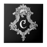 C Monogram Initial Tile